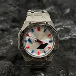 Ga2100 All Silver Stainless Steel Case Red & Blue Marker