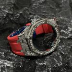 Ga2100 Silver Diamond Case Red Rubber