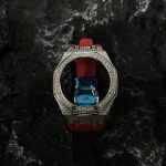 Ga2100 Silver Diamond Case Red Rubber